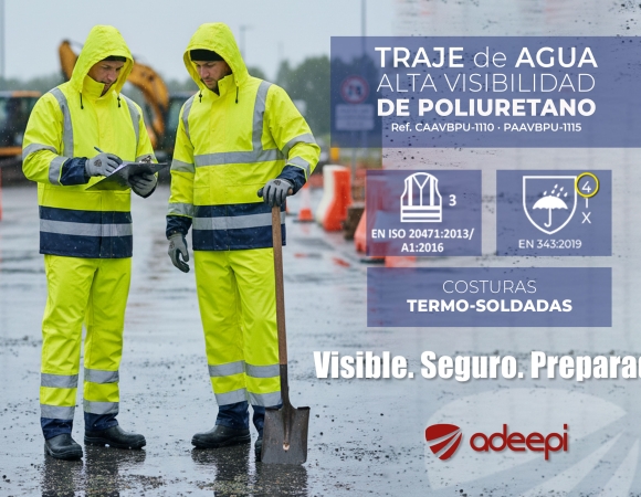 TRAJE DE AGUA ALTA VISIBILIDAD DE POLIURETANO ADEEPI