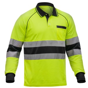 POLO FORTE ALTA VISIBILIDAD MANGA LARGA ADEEPI - CLASE 2